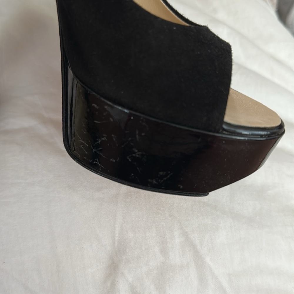 Giuseppe Zanotti Black Platform Slingback Heels - Picture 7 of 9